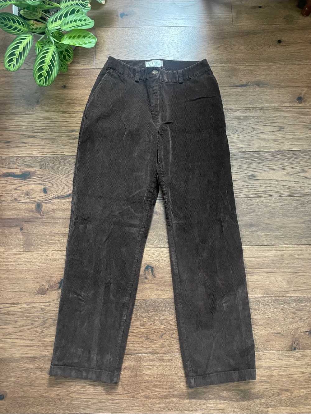 L.L. Bean Dark Brown Corduroy Straight-Leg Pants